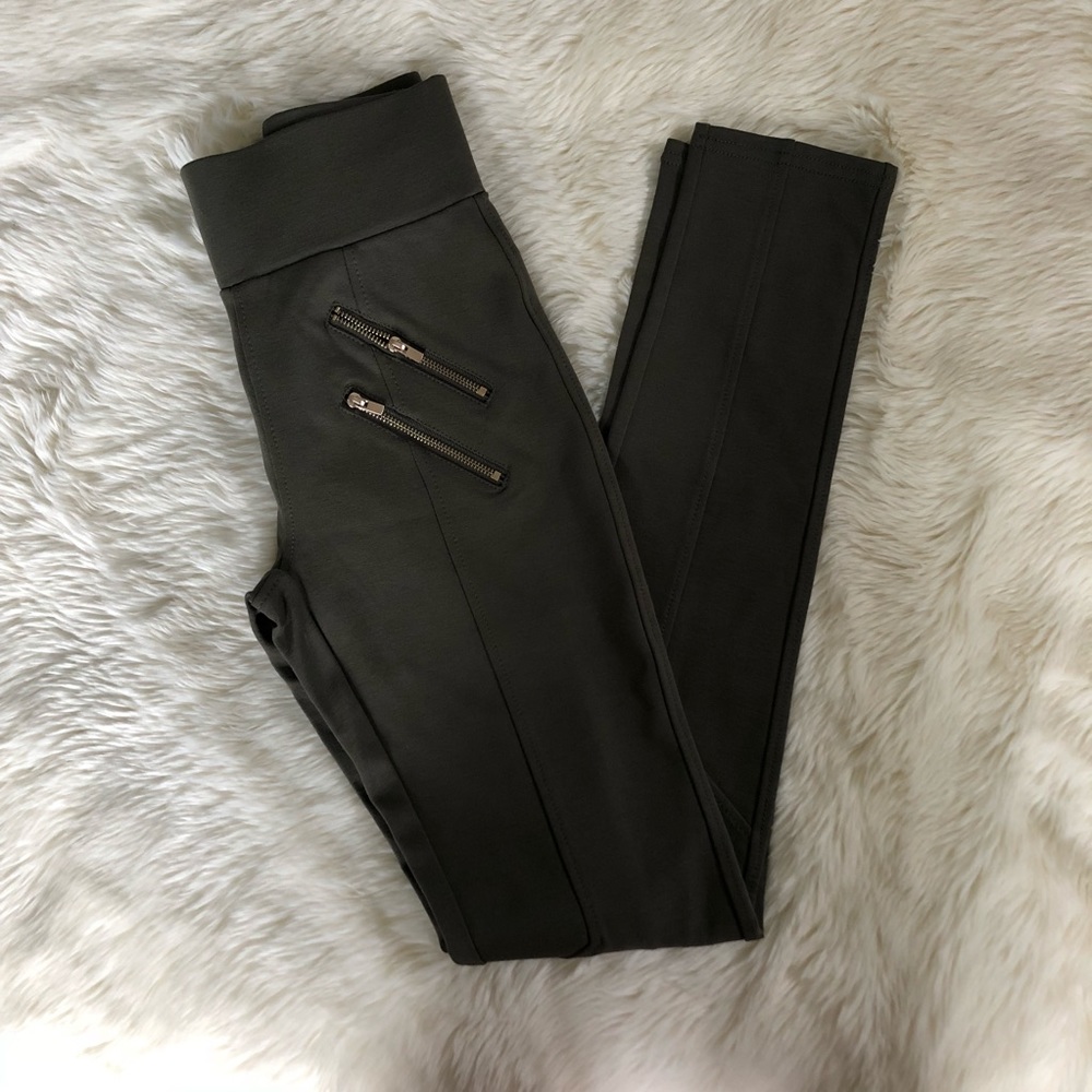 Stretch olive pants